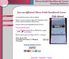 Three-Fold Checkbook Cover Sewing Pattern